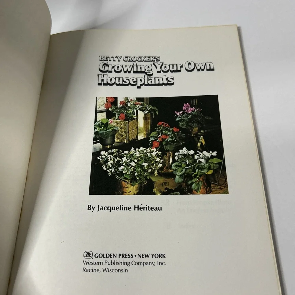 BETTY CROCKER'S GROWING YOUR OWN HOUSEPLANTS *Excellent Condition*